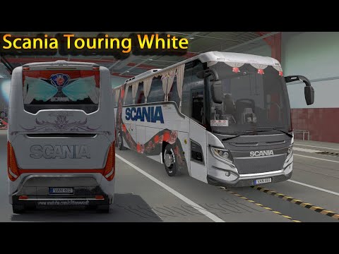 Scania touring White 2023 Ets2 and ATS mods for 1.40 to 1.44 Scania Bus Mods bus skin 🚍✅🚍