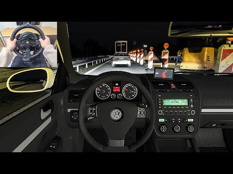 2008 Volkswagen Golf Mk5 - Euro Truck Simulator 2 | Night Drive [Steering Wheel Gameplay]
