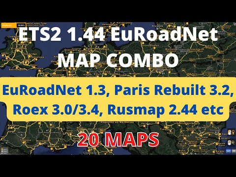 ETS2 1.44 EuRoadNet v1.3 Hamburg Edition MAP COMBO 20 MAPS