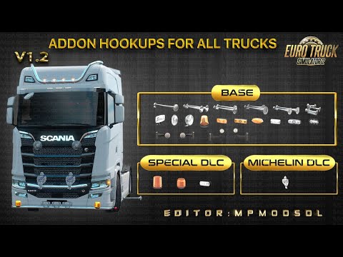 ETS2 Multiplayer mod : Addon Hookups For All Trucks v1.2