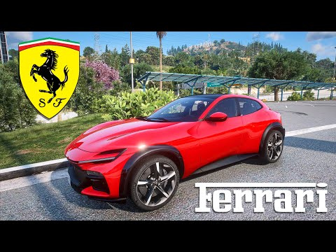 GTA V 2024 Ferrari Purosangue + REAL Ferrari V12 Engine Sound Mod Showcase [4K60]