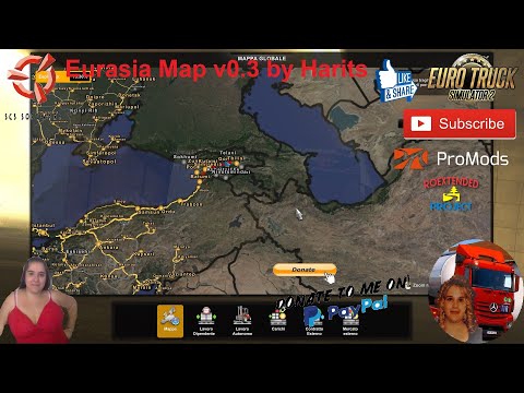 Euro Truck Simulator 2 (1.45) Eurasia Map v0.3 [1.45] by Harits Delivery in Georgia + DLC&#039;s &amp; Mods