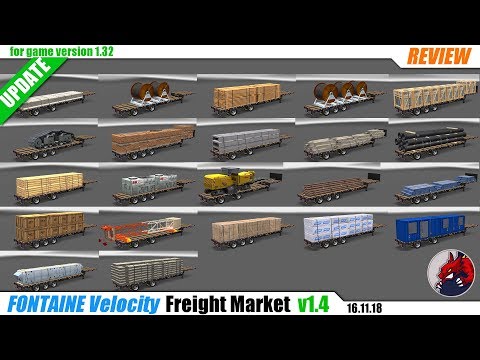 ATS (1.32) | &quot;Fontaine Velocity&quot; v1.4 Freight Market (for 1.32) - review
