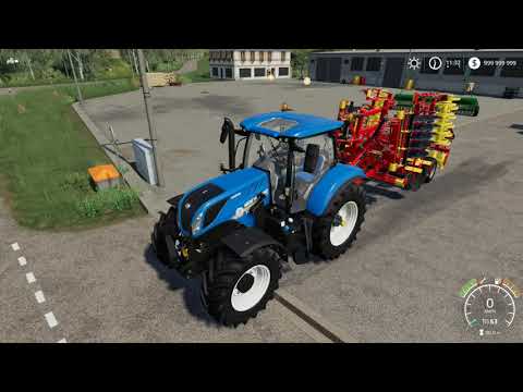 Farming Simulator 2019 mods New Holland T7 Series &amp; Vaderstad Carrier X525 &amp; Amazone D8 60