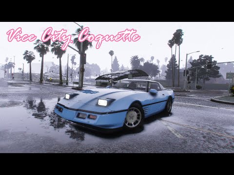 Vice City Coquette in the Rain - GTA 5 Ultra Realistic Graphics - GTA 6 Graphics - Max Settings
