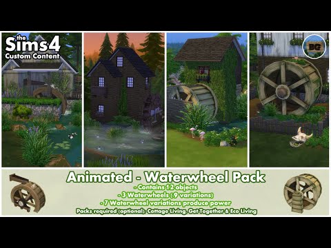 Bakies The Sims 4 Custom Content: Animated - Waterwheel Pack