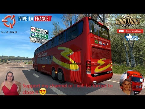 Euro Truck Simulator 2 (1.36) Marcopolo Paradiso Scania G6 DD 8X2 Travel in France + DLC&#039;s &amp; Mods