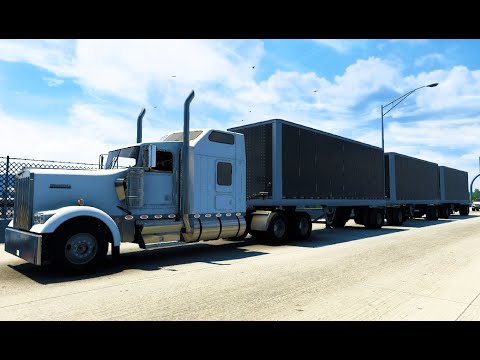 American Truck Simulator | MY FIRST TRIPLE TRAILER HAUL! CTTM Kenworth W900L Flatglass v1.0