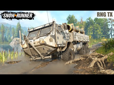 SnowRunner - RNG TX ARMORED Truck Driving Through Mud