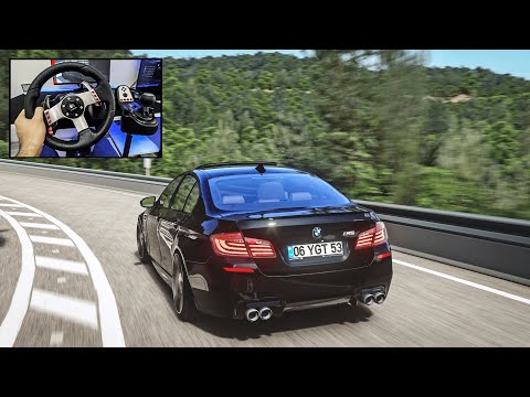 BMW M5 F10 Arrabassada Traffic - Assetto Corsa l Logitech G27 Steering Wheel Gameplay