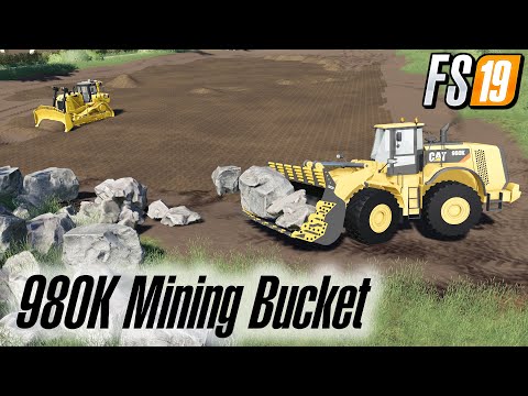 FS 19 Mining Bucket For 980K Cat Wheel Loader AgriFredo TP Map Farming Simulator 2019 Mining Mods
