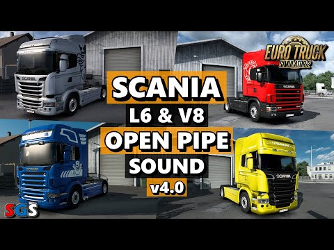 |ETS2 1.46| Scania L6 &amp; V8 Open pipe with FKM Garage exhaust system v4.0 [Sound Mod]