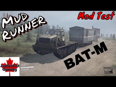 MudRunner Mod Gameplay | Tracked Vehicle test | BAT-M Truck Mod | The Valley Map