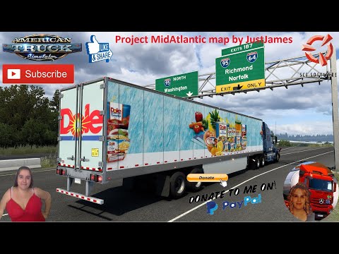 American Truck Simulator (1.40) Project MidAtlantic map by JustJames First Look + DLC&#039;s &amp; Mods
