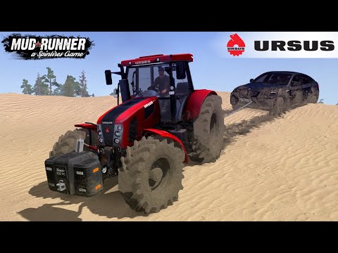 Spintires: MudRunner - URSUS 15014 Tractor Pulls Out Of The Sand Stuck BMW X6