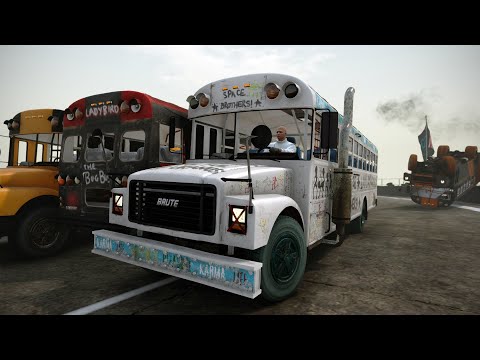GTA V - Brute Derby Bus - School Bus racing (Eddlm&#039;s Autosport Racing System)