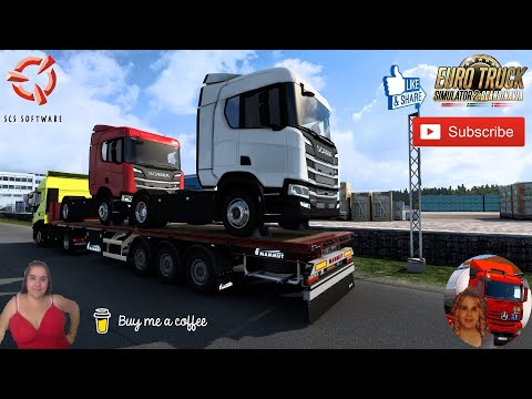 Euro Truck Simulator 2 (1.45) Flatbed Trailer KAFI Mammut by Mr_Soroush [1.45] + DLC&#039;s &amp; Mods