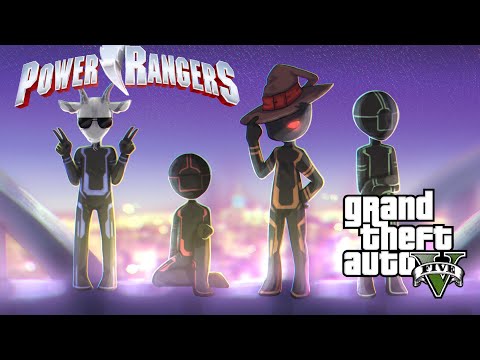 POWER RANGERS IN GTA5 - Grand Theft Auto 5 Fun - JVS SCARECROWW