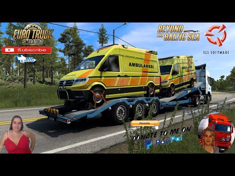 Euro Truck Simulator 2 (1.40 Beta) Ambulance Cargo Trailer v1.0 Delivery in Finland + DLC&#039;s &amp; Mods