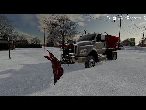 Farming Simulator 19 Plowing Gas Station with F750 Plow Truck