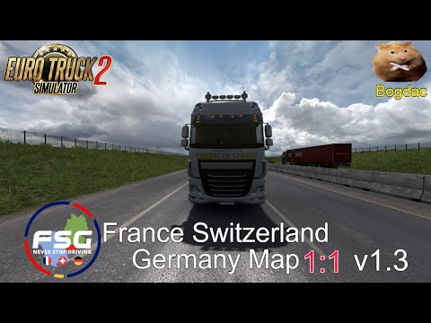 ETS2 1.39 France Switzerland Germany Map 1:1 v1.3