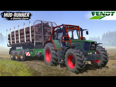 Spintires: MudRunner - FEND FAVORIT 824 TURBOSHIFT Forest Tractor Transports Logs Off-road