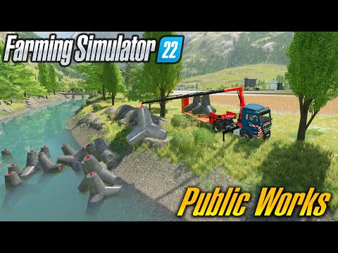 FS22 Place Wavebreakers At The Port 🚧 Crane Works 🚧 Farming Simulator 22