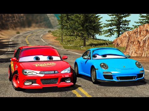 Lightning Mcqueen and Sally take a drive / Cars Movie Remake - BeamNG.drive
