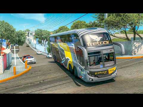 Download Comil Invictus DD Bus Mod For ETS2 1.44 and 1.45 - Brazil Map