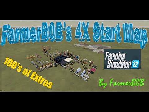 FarmerB0B&#039;s 4X Blank Start Map for FS22, Get it now and make your own 4Km Map!