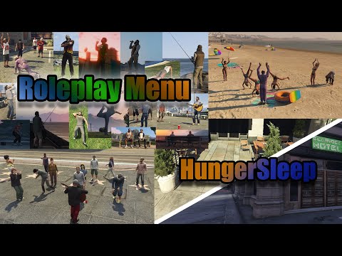 GTA 5 Mods | Roleplay Menu 1.1 / HungerSleep 1.0 - Gameplay