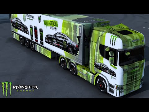 Euro Truck Simulator 2 Monster Energy Scania Skin Pack