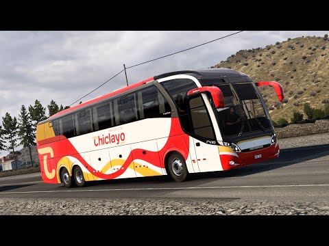 Lima to Chiclayo in Peru Roads Map with skin lights (luces) for New Road N10 Ets2 1.49 bus mod free